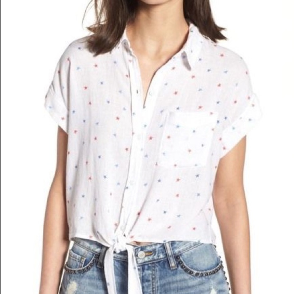 Rails Amelie Tie Front Shirt, Large